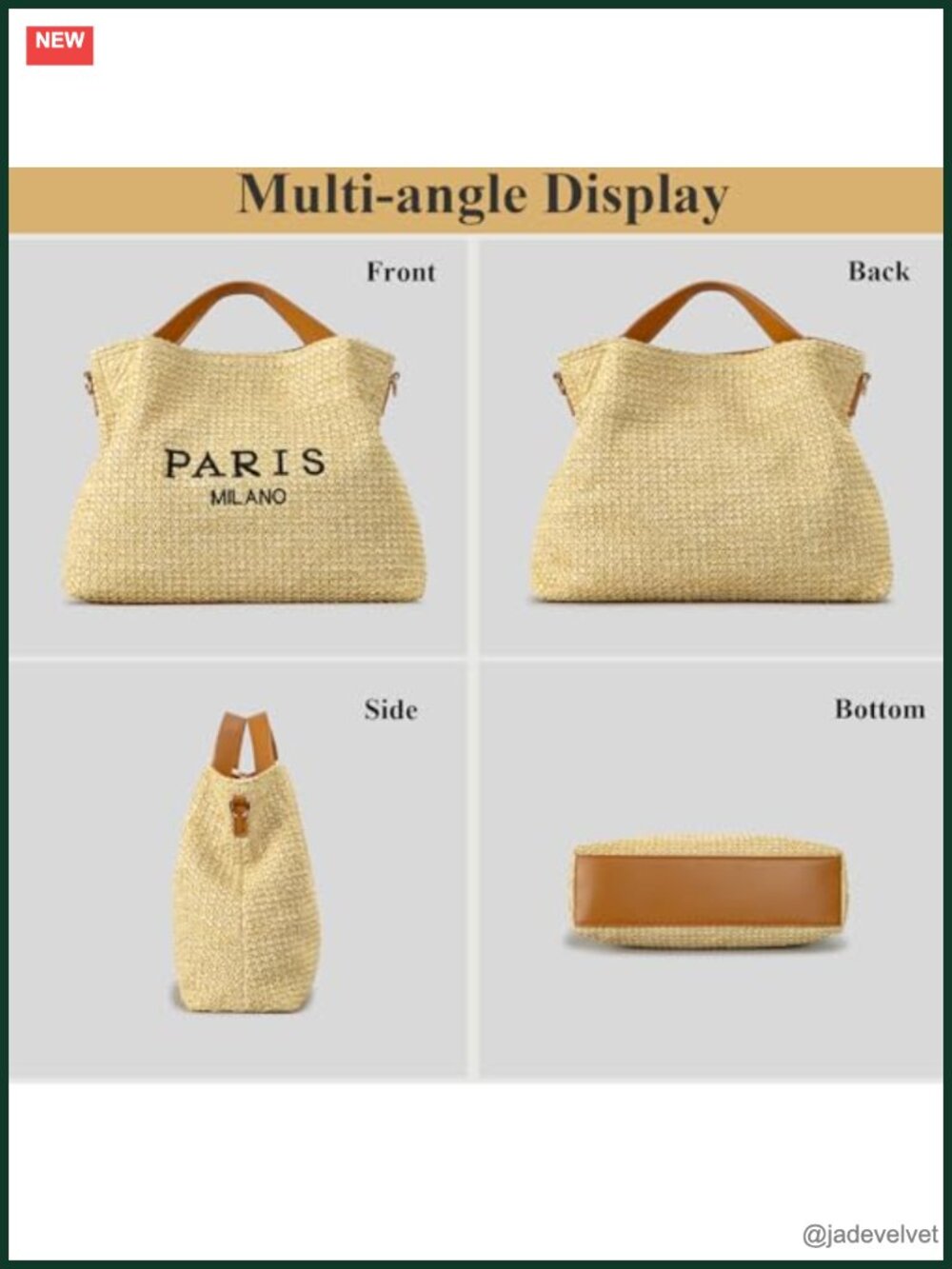 Quilted Tote Bag, Soft Puffer Crossbody Purse with Shoulder Strap - Picture 5 of 6